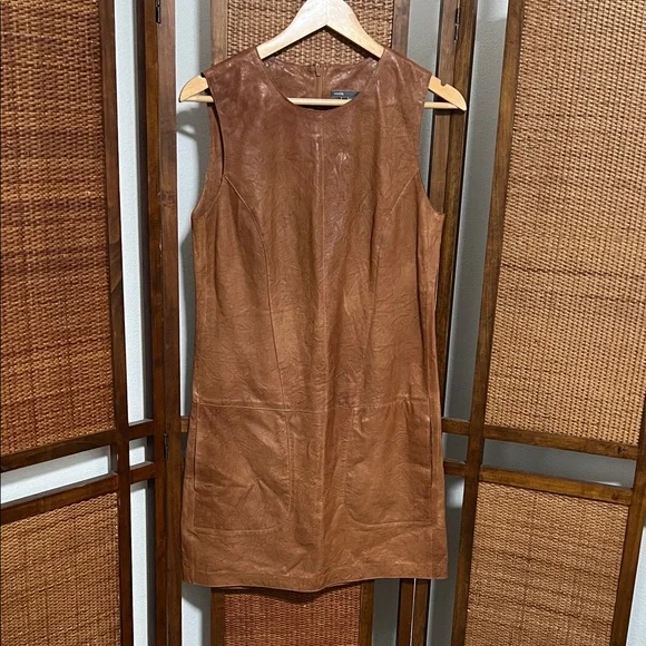 chinese dress ladies VINCE- Leather Dress Black main image 1
